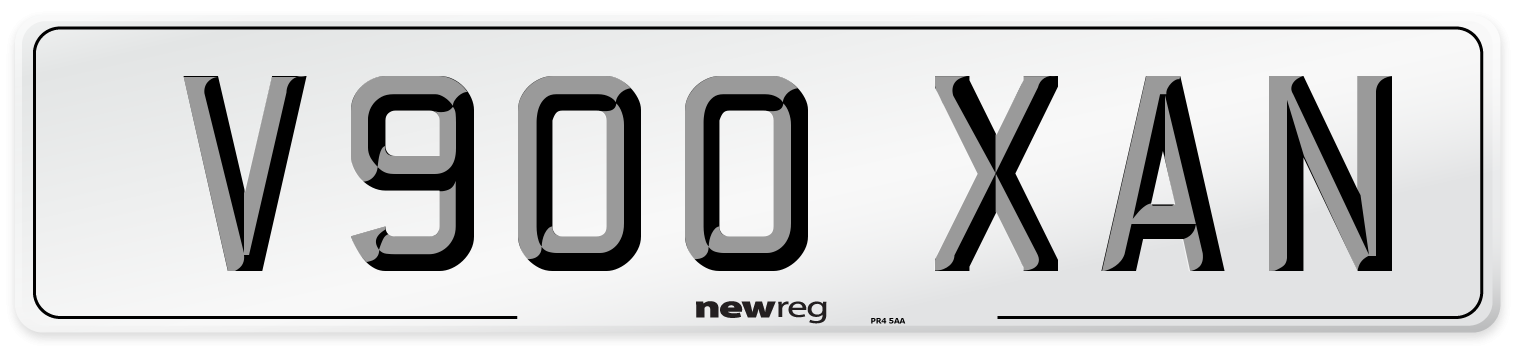V900 XAN Number Plate from New Reg